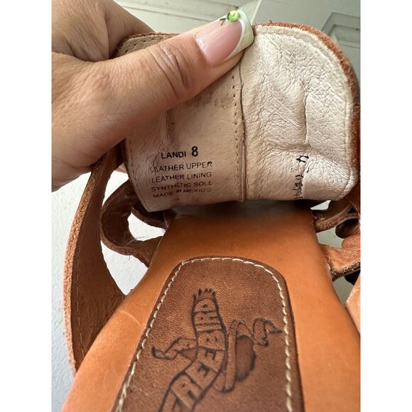 Freebird By Steven Landi Brown Studded Leather Chunky Wooden Platform Sandals 8 - Picture 7 of 7